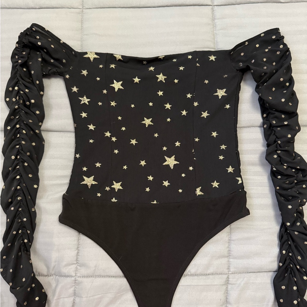 Lovers + Friends Midnight Star Black Bodysuit XS